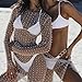 Willow Dance Women's Sheer Mesh Pearl Rhinestone Cover Up Beach Dress Swimwear Bikini Swimsuit Bathing Suit Coverups White 2XL