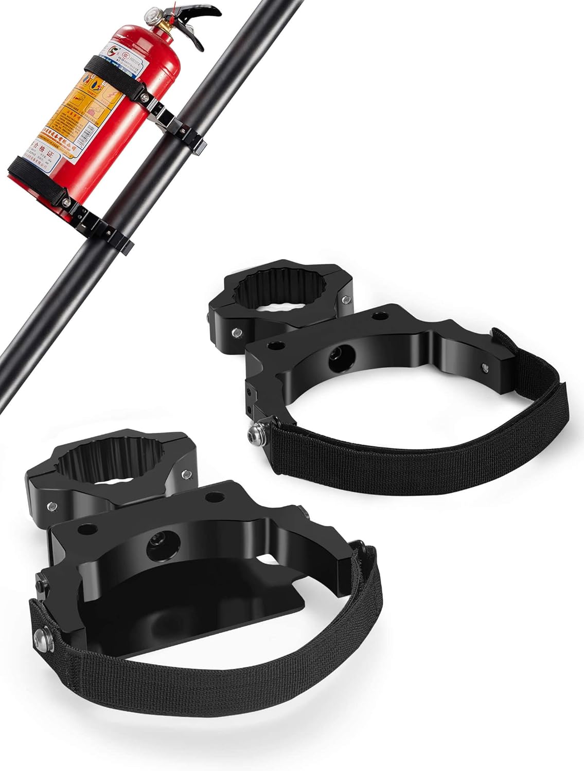 Aluminum Heavy duty UTV Fire Extinguisher Mount (510LB), 2pcs Roll Bar Fire Extinguisher Mount