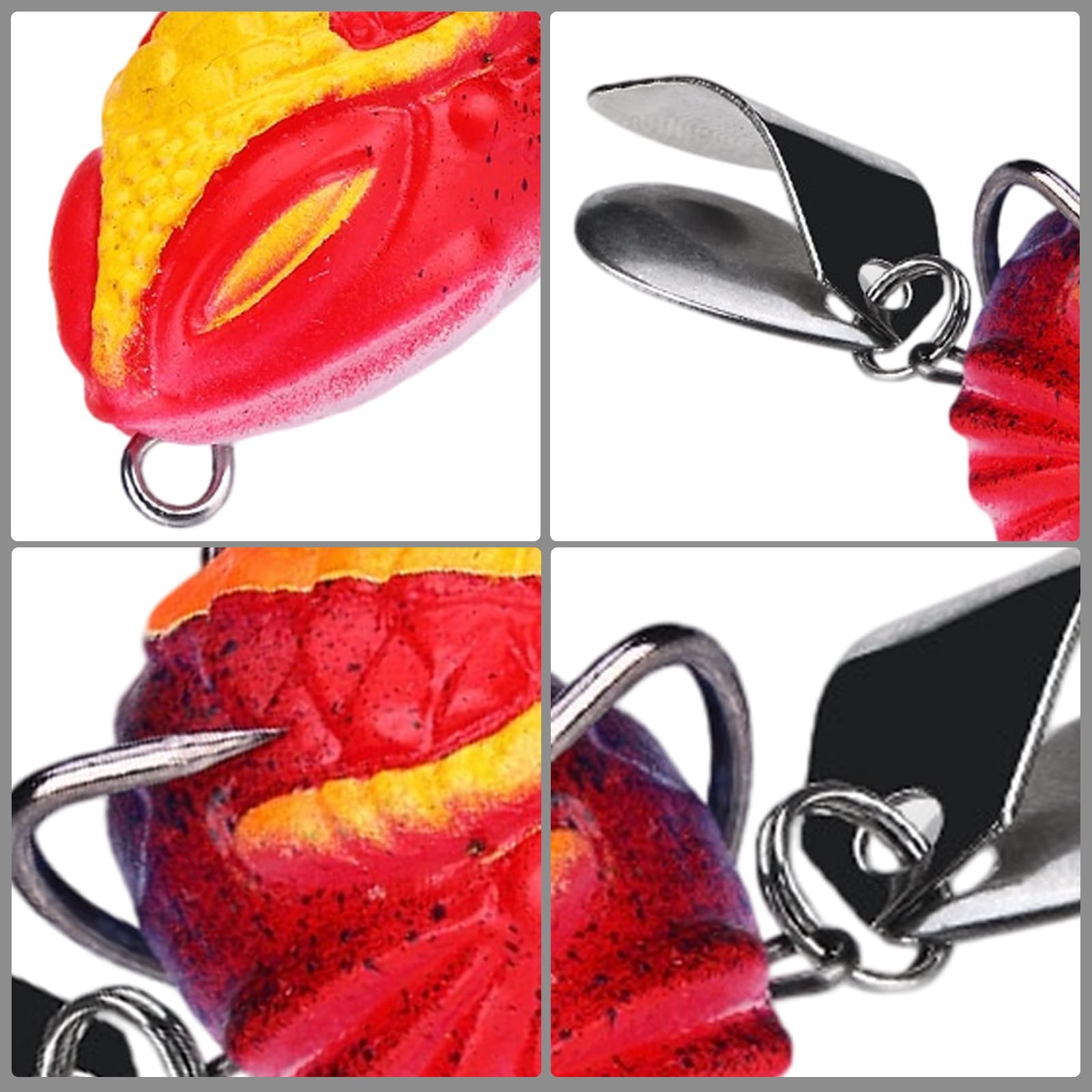 5 pièces Leurres Grenouille PVC 3.8 cm 6.4 g Double Crochet et