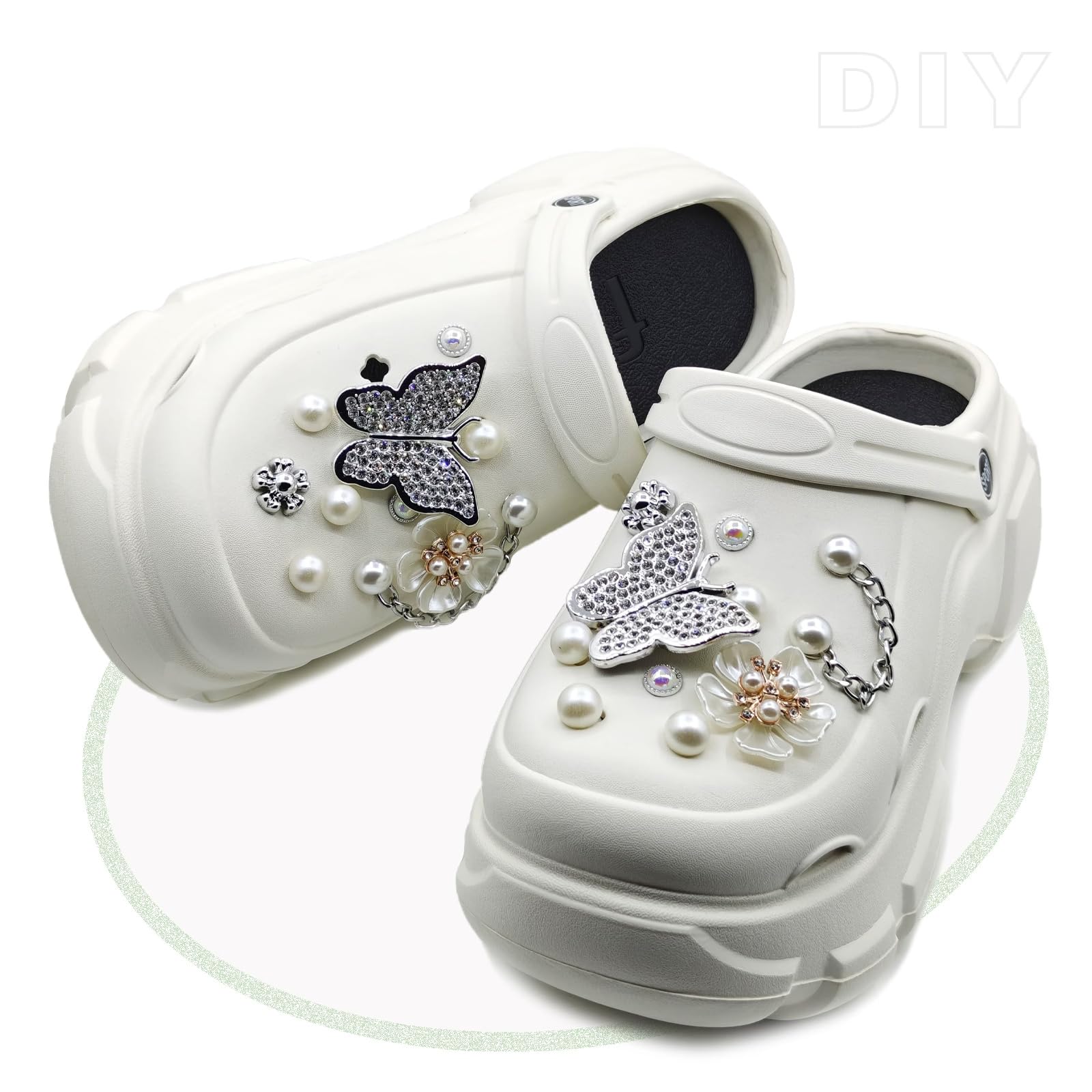 Solaud Donna Piattaforma Zoccoli Moda Accessori Decorativi Morbidi Comodi Leggeri Antiscivolo Spessa Aumentano l'altezza Modello Slip-on Spiaggia Piscina Giardino Sandali