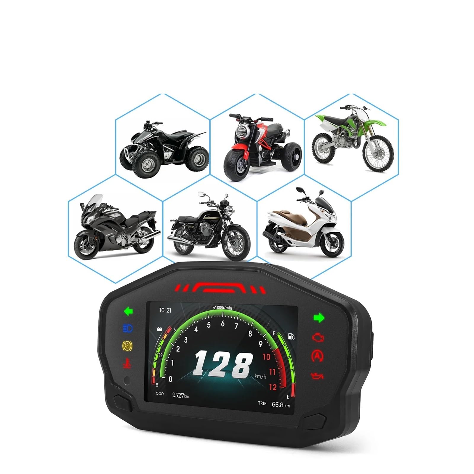 Velocímetro Digital para motocicletas, para motor digital de 2/4 | Tacómetro universal HD para motocicletas, para motor digital de 2/4 cilindros, para todas las motocicletas.