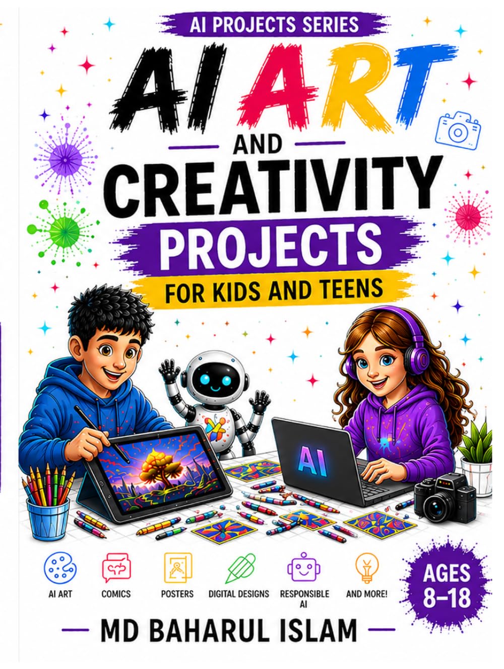 AI Art and Creativity Projects for Kids and Teens: Create Art, Comics, Posters, and Digital Designs with Responsible AI (AI Projects Series)