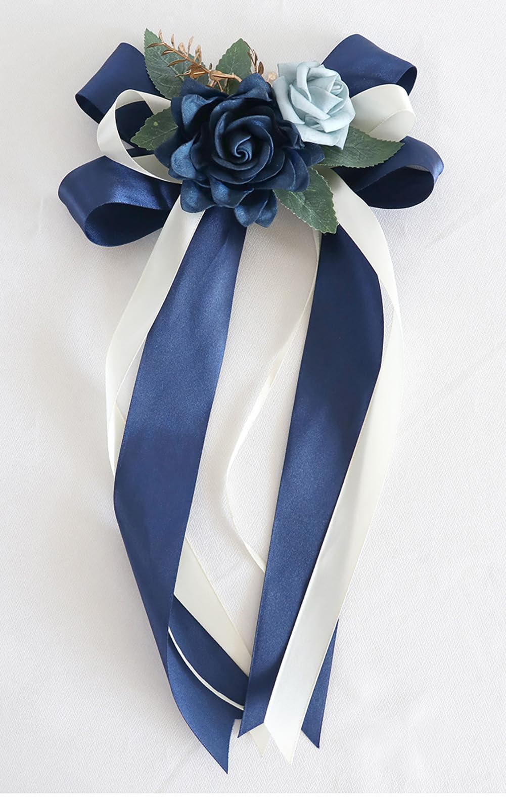 Autoschleifen Seidenblume Simulation Blume Schleife Autoschmuck Auto Car Türgriffleiste Rückspiegel Hochzeit Stuhl Zurück Dekorative Blumen für Kirche Hochzeitsauto Hochzeit Beerdigung Party