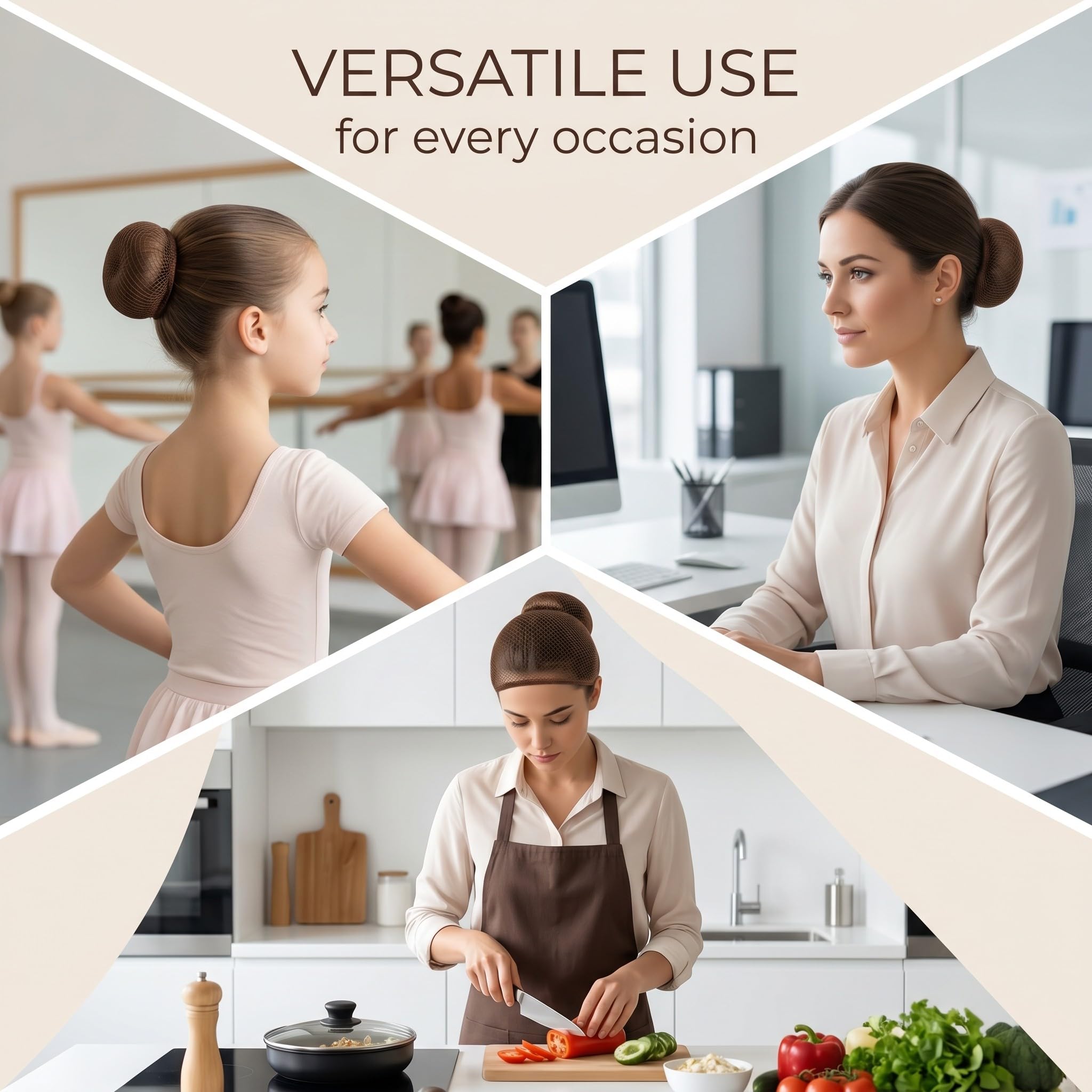 Retine Capelli Per Chignon, 40 Pezzi Retine Per Capelli Invisibili, Chignon Bambina Per Capelli Per Fissare Parrucche Capelli E Chignon