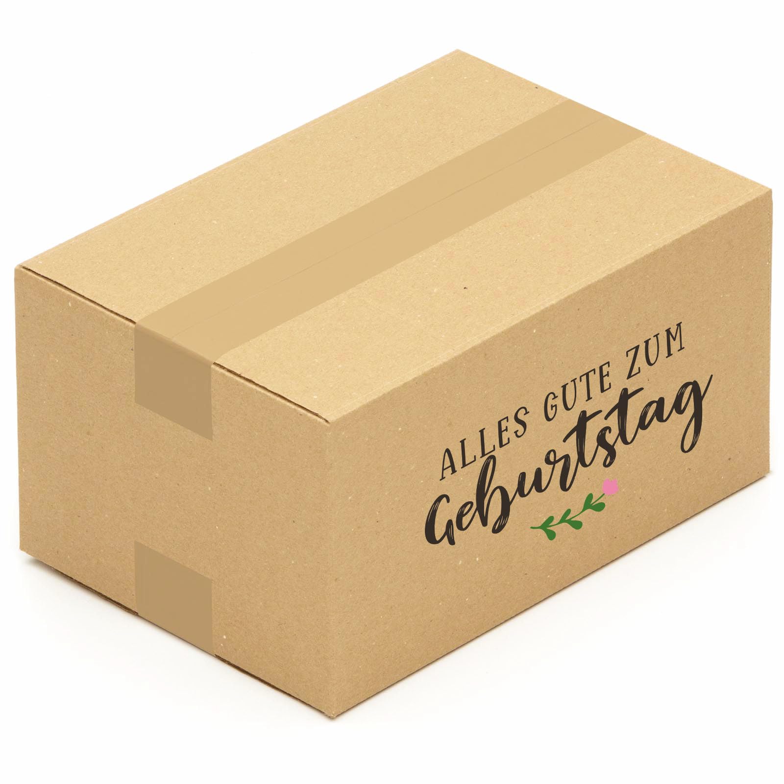 KK Verpackungen® Versandkartons mit Geburtstagsmotiv | 100 Stück, 300 x 200 x 150 mm Postkartons mit "Happy Birthday" Motiv | Idealer Karton für den Paketversand von Geburtstagsgeschenken