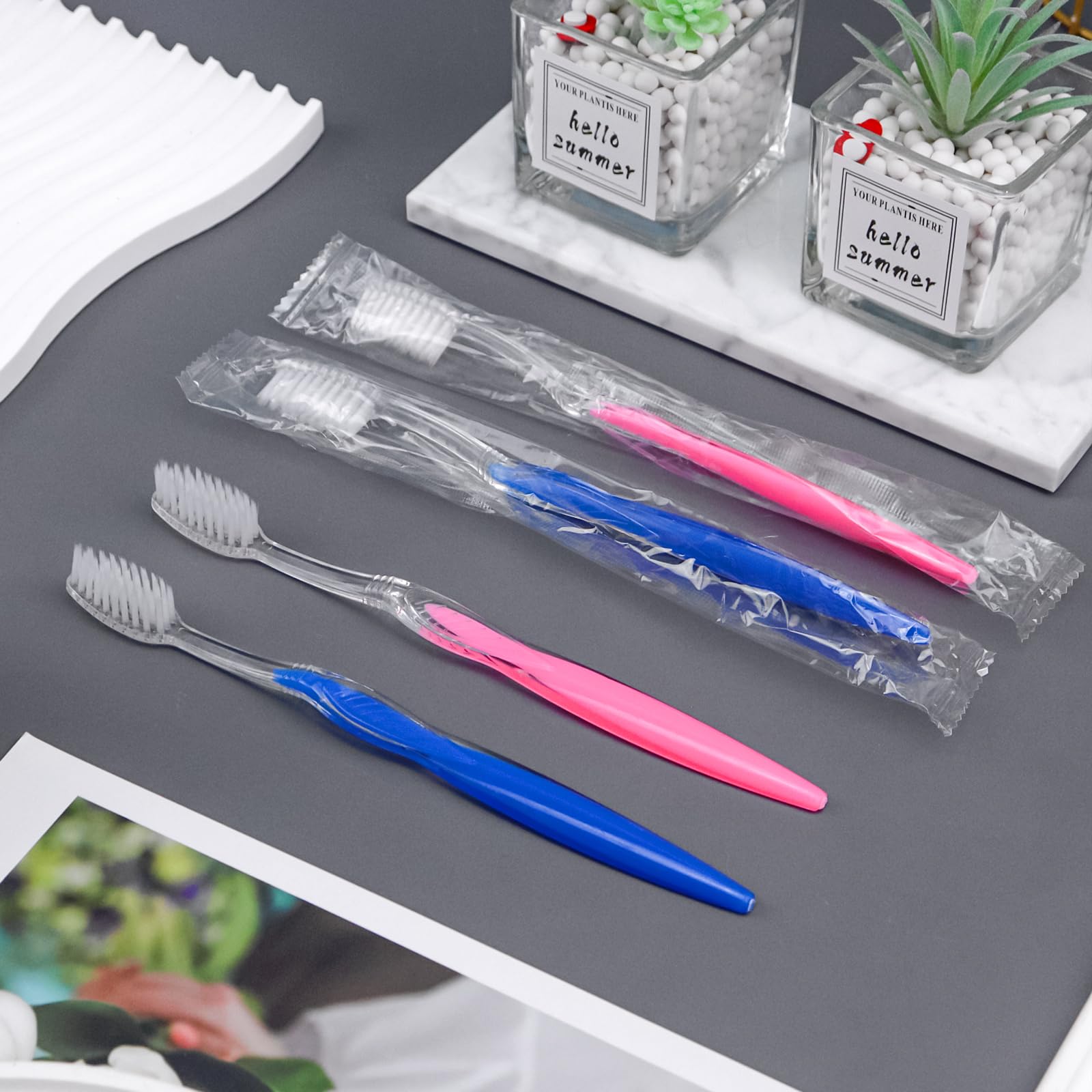 Set di 200 spazzolini da denti preincollati usa e getta, confezionati singolarmente, con setole morbide, set di spazzolini da denti da viaggio per senzatetto, regalo per hotel, campeggio
