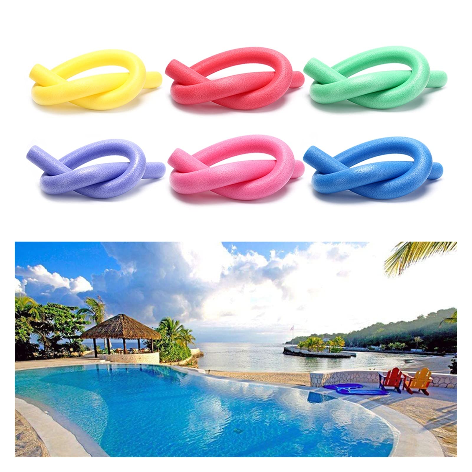 Schwimmtrainingsausrüstung Beliebte Schwimmbad Pool Nudel Wasser Float Aid Nudels Schaum Float für Kinder über 5 Jahre alt und Erwachsene 6 Farben