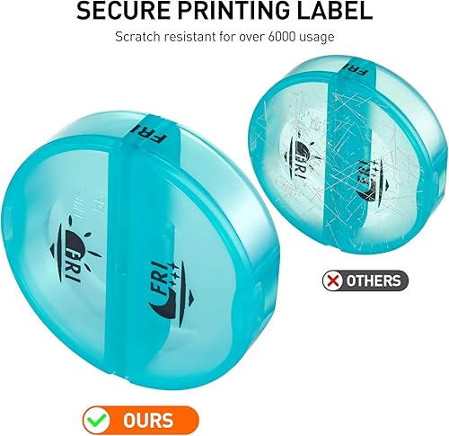 Miniatura 3 de FGcase Organizador semanal de pastillas 2 veces al día, gran caja de pastillas arcoíris de 7 días con funda de piel sintética marrón, contenedor