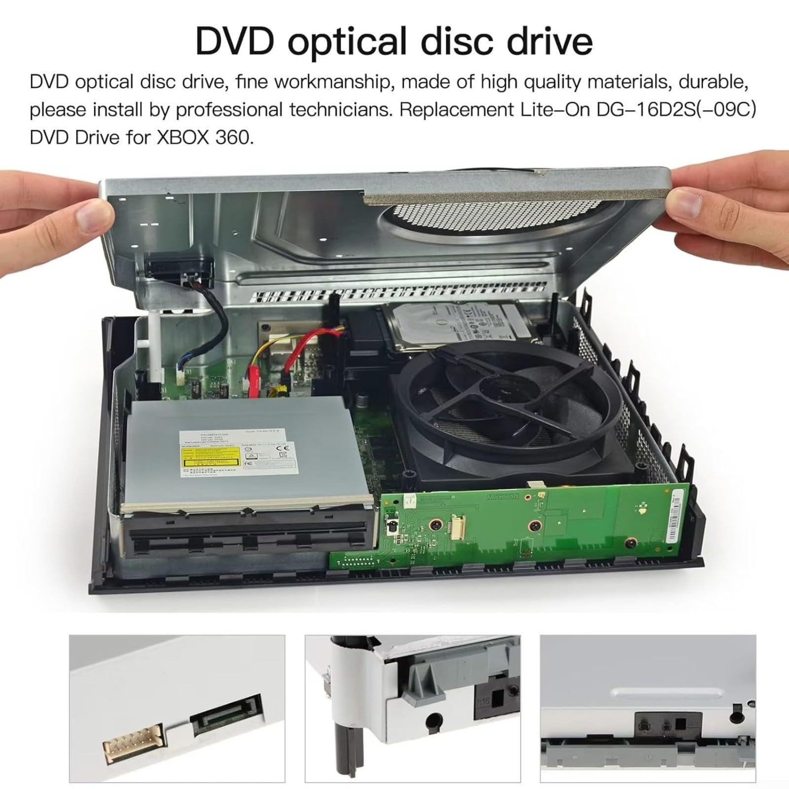 Lite On DG-16D2S 09C Lecteur de disque optique pour Microsoft, Xbox 360 Console interne DVD de remplacement pour restaurer le jeu et pour les fonctions de lecture multimédia