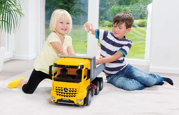 Lena 02031 - Camion-benne géant Actros 63 cm, 3 axes avec capacité de charge solide et benne verrouillable - 3