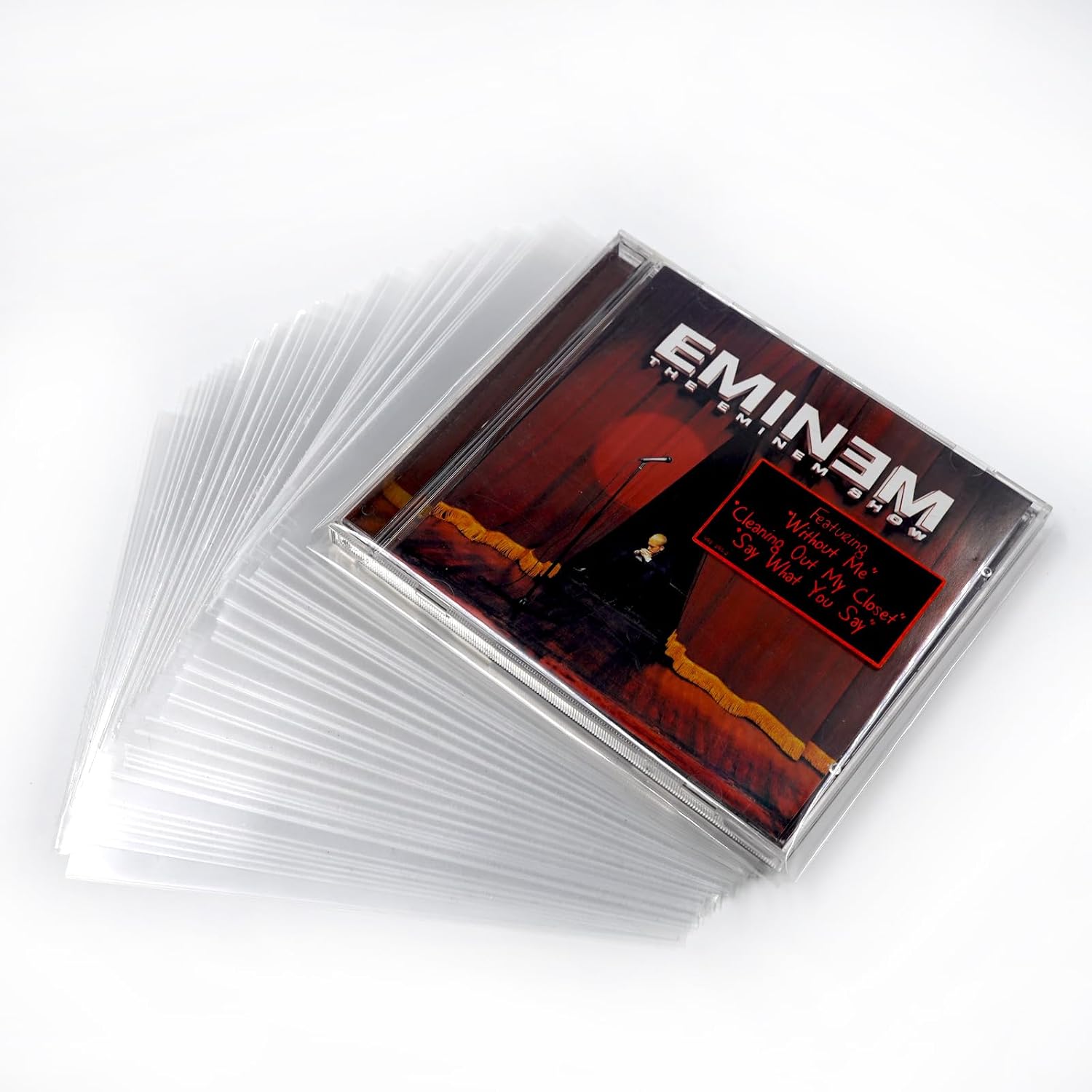 sdroceRyaM 100PCS CD Outer Sleeves Clear Plastic Protective Sleeve Anti-Static for CD and DVD Storage