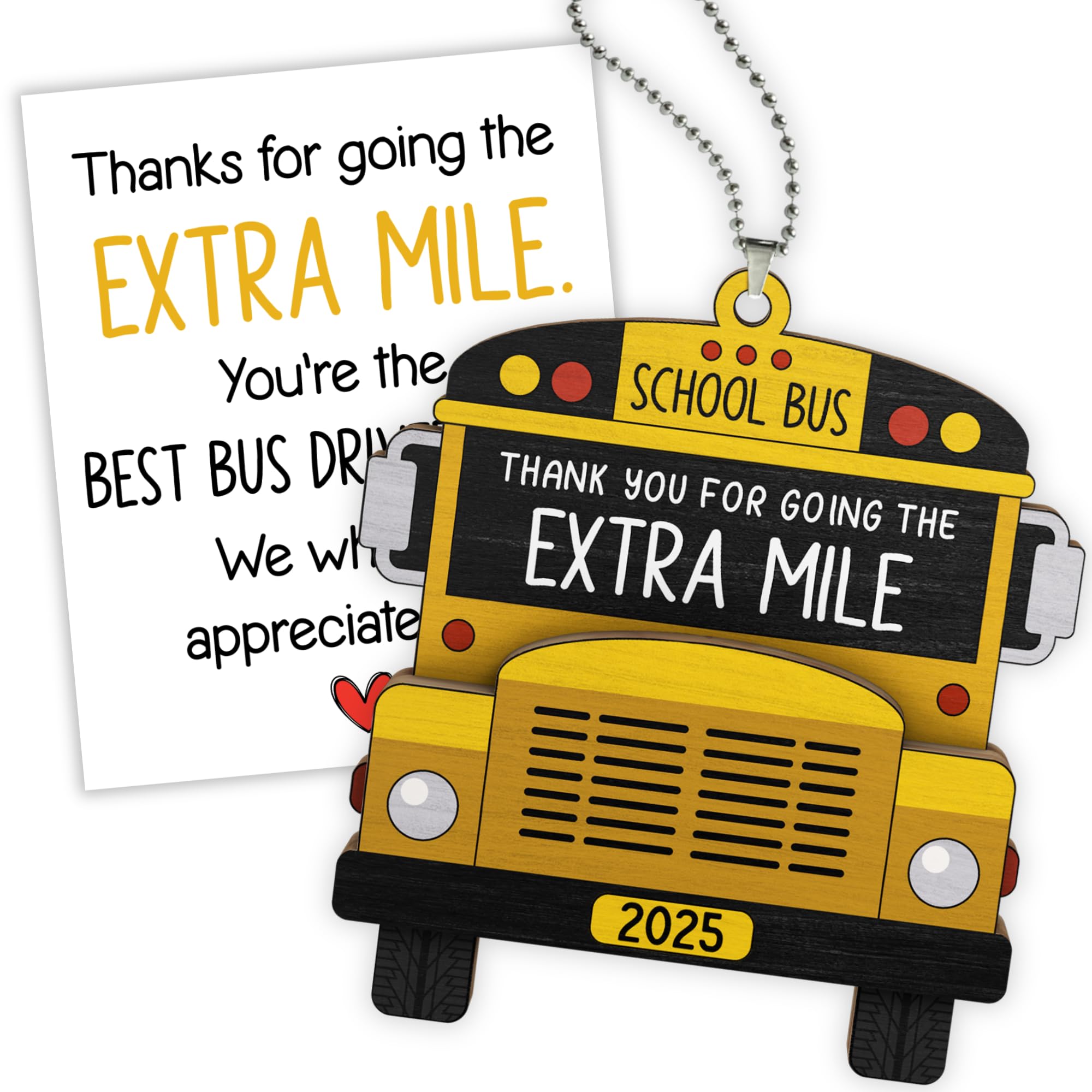 Bus Driver Appreciation Gifts - Bus Driver Gifts - School Drivers Appreciation Gift for Men, Women - Thank You, Retirement Gift for School Driver Monitor - Wood Hanging Ornament