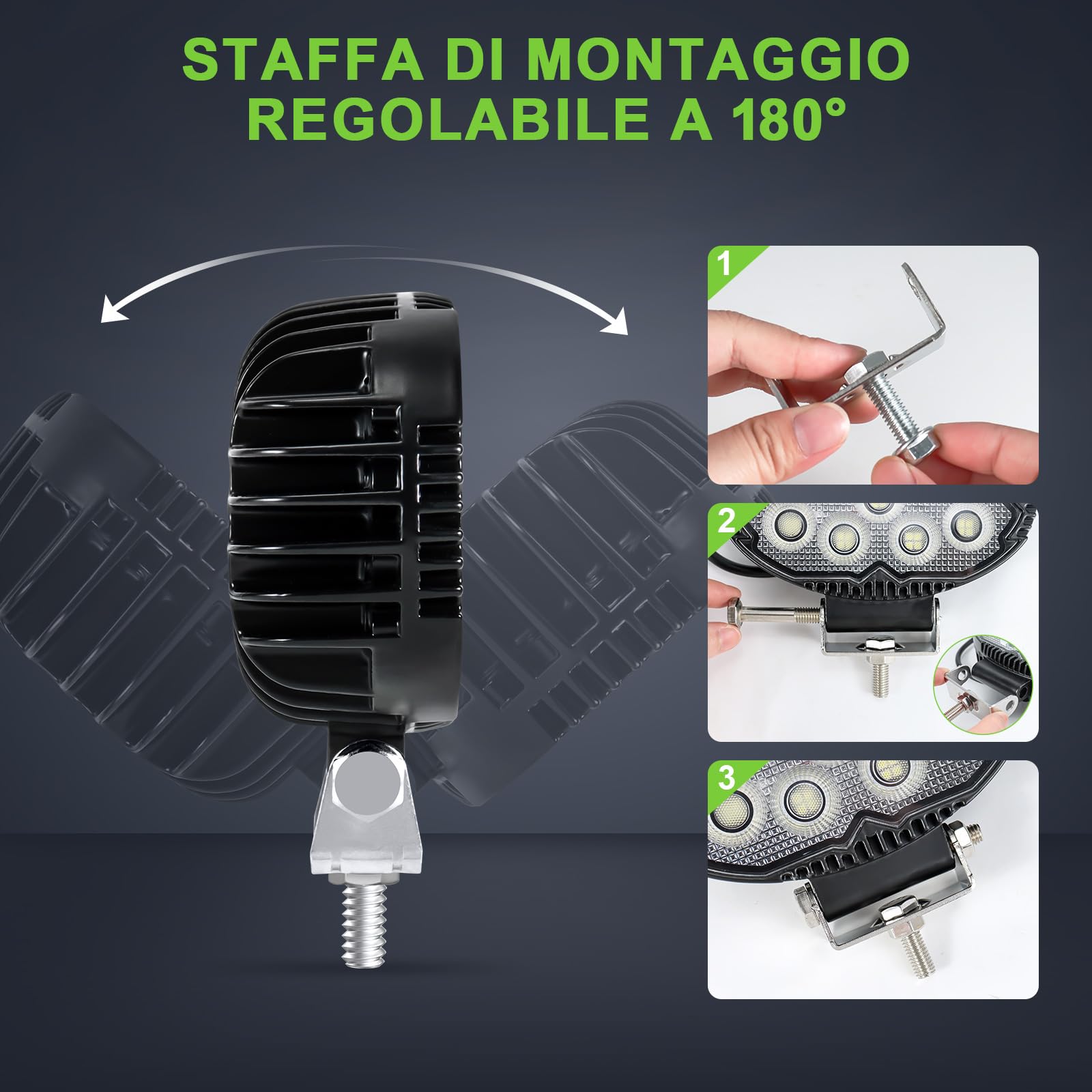 2PCS Faro di Inondazione da Lavoro Led, LED Fuoristrada a Fascio Largo Impermeabile IP68 Faretti LED per Camion Macchine Agricole Escavatori Rimorchi Furgoni