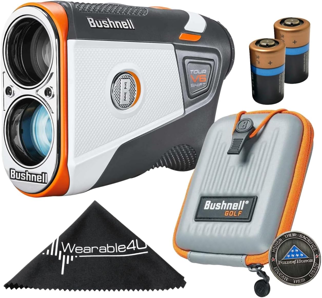 Bushnell Tour V6 / Tour V6 Shift Laser Golf Rangefinder with Wearable4U Bundle