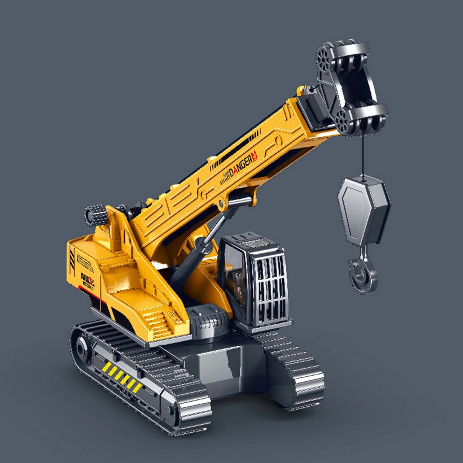 DEOXY Plastic Construction Long Crane Toy Vehicle with Rubber Track and 360 Degree Moving Parts Building Vehicles for Kids 3