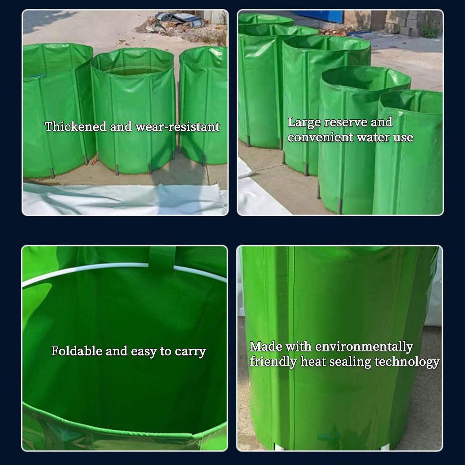 Portable Rain Barrel with Stand & Tap Efficient Rainwater Harvesting System for Garden Water Collector SpaceSaving Design(50L 40X50CM)