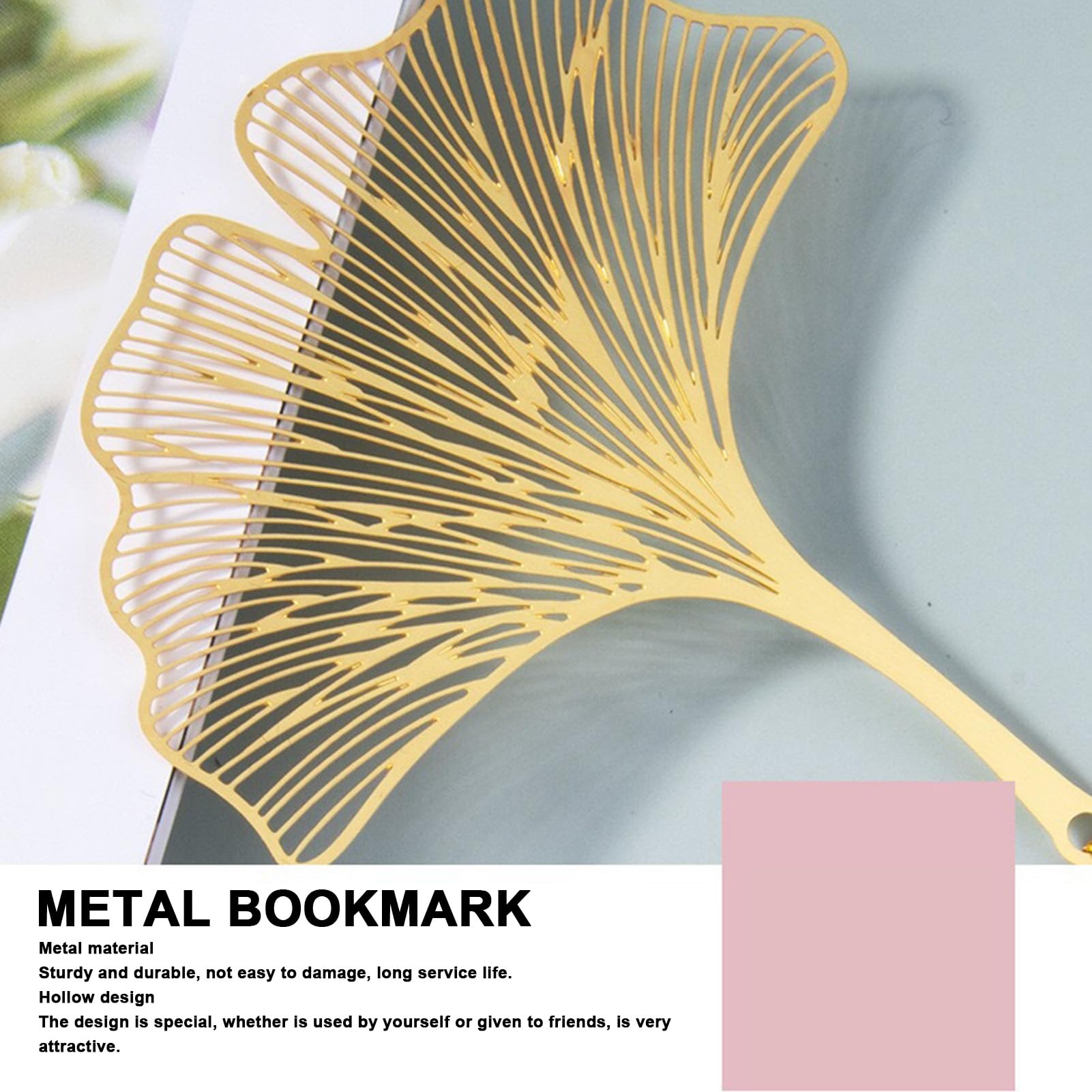 Segnalibri Metallici 3D Con Nappa - Foglia Acero, Ginkgo E Quadrifoglio