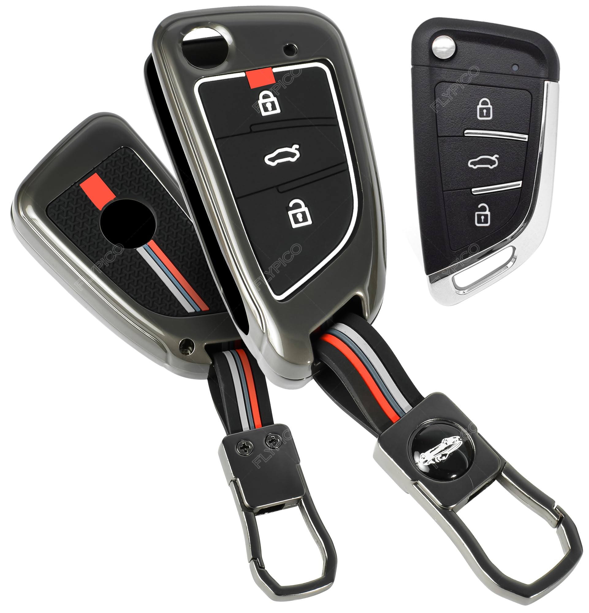 FlyPico Metal Silicon Key Cover Compatible with KEYDIY B29 Universal B Series KD Remote Car Key for MINI KD/KD-X2/KD-MAX 3 Button Flip Smart Key Special Feature Visible in Low-Light Conditions-image-8
