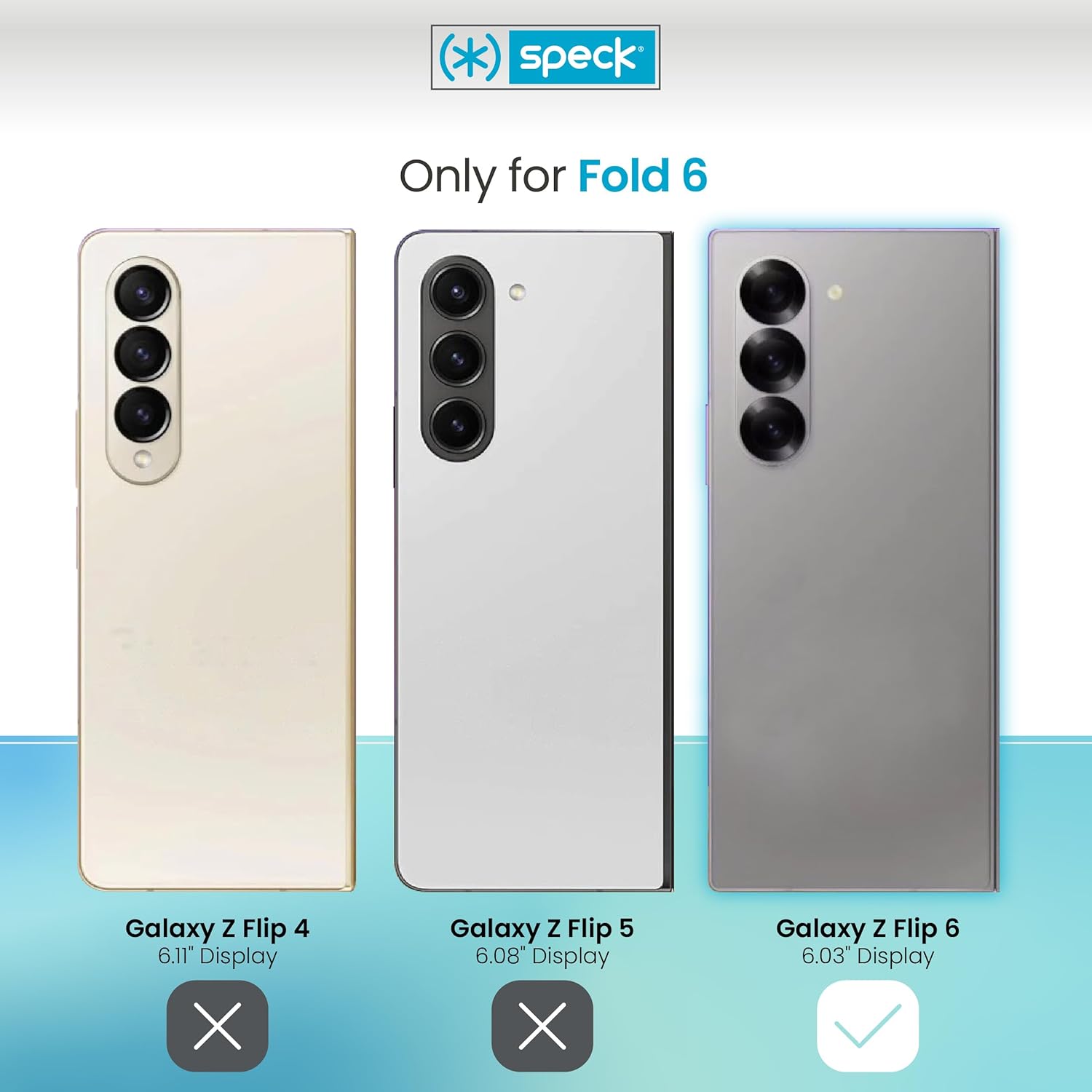 Speck Samsung Galaxy Z Fold 6 Case - Anti Yellowing, Galaxy Fold 6 Case - Samsung Fold 6 Case - zFold 6 case with Raised Bezel - Presidio Perfect Clear