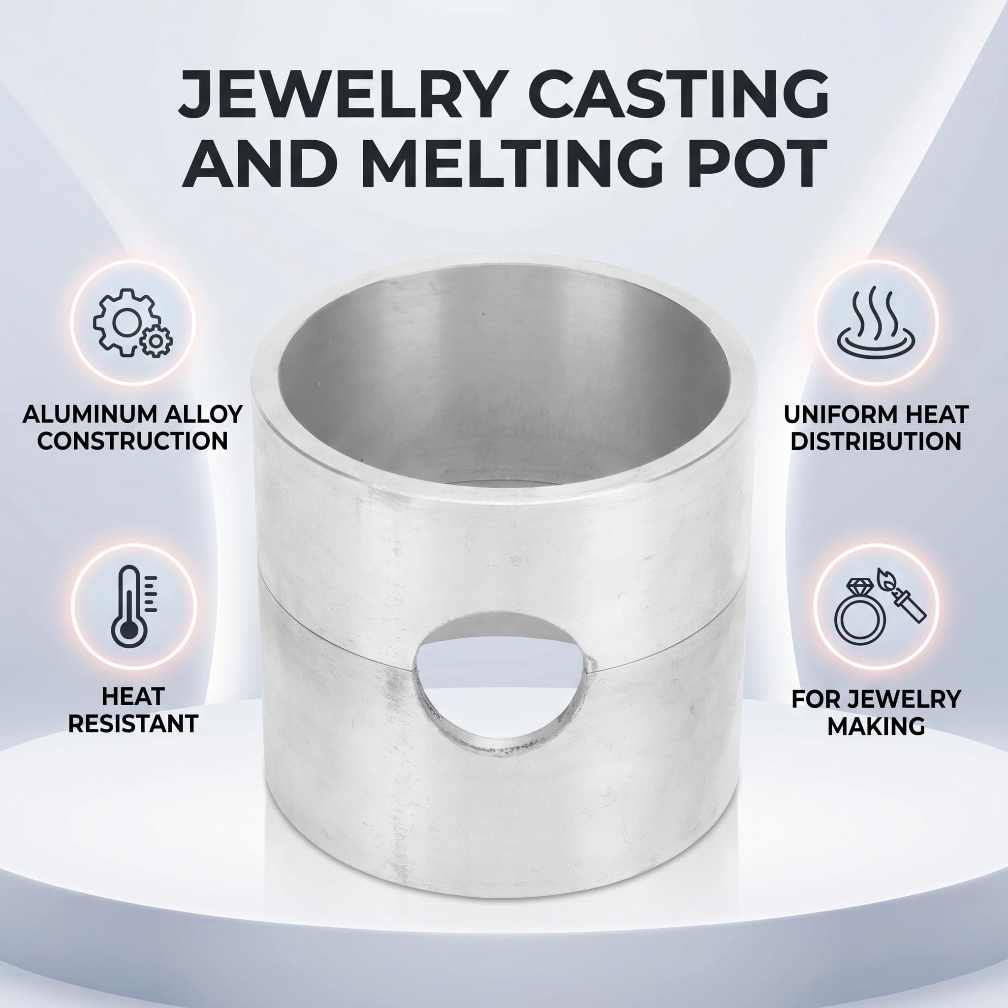 Fusione Sandbox Melting Pot, Lega di Alluminio Fai da Te Piccoli Gioielli Fusione Stampo Melting Pot Gioielli Fusione Strumento di Fusione per Produttori di Gioielli in Metallo