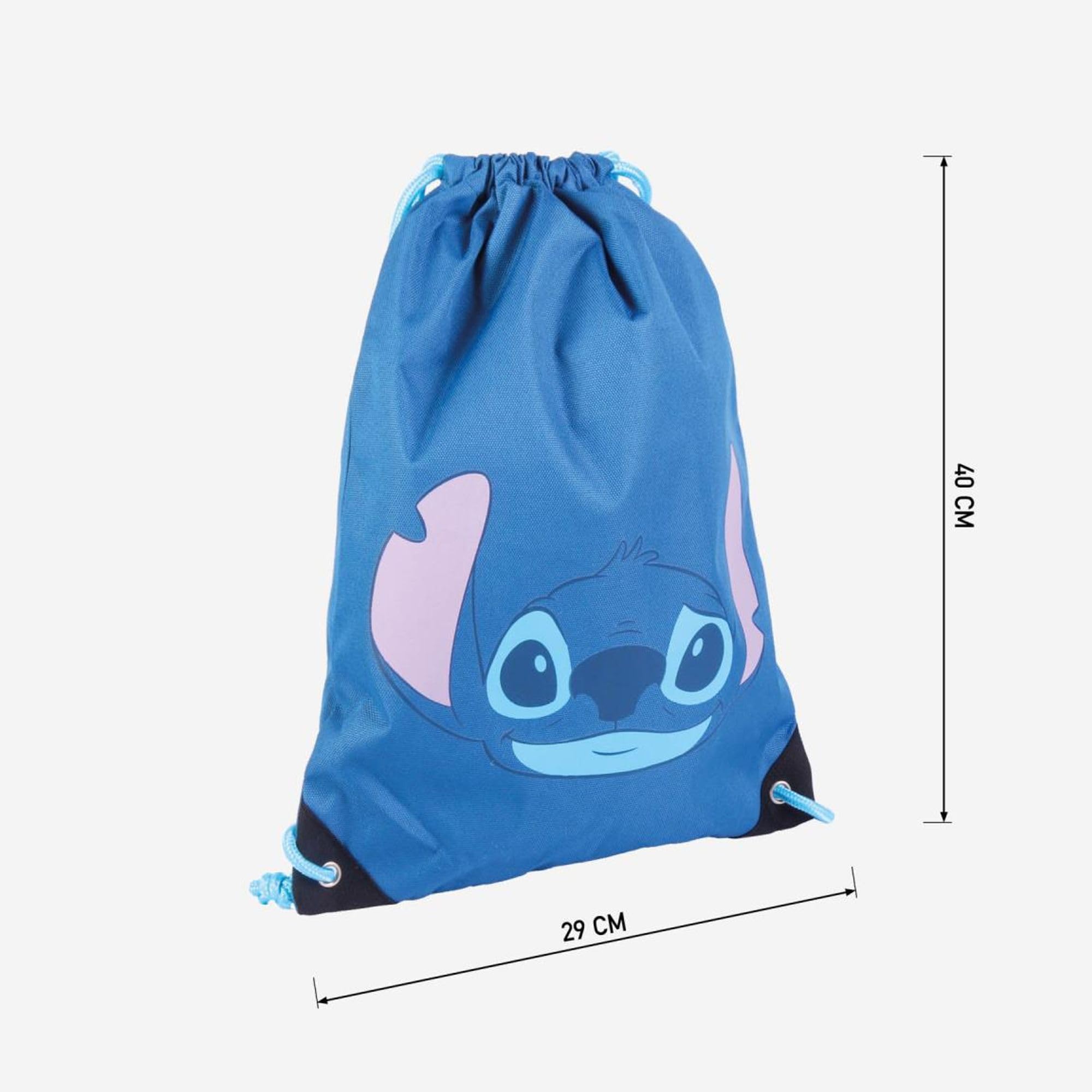 CERDÁ LIFE'S LITTLE MOMENTS Bolsa Mochila Cuerdas Infantil de Stitch-Licencia Oficial Disney, Saco Unisex niños, Azul, Pequeño