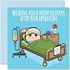 Get Well Soon Cards for Women Men - Operation - Speedy Recovery Card, 145mm Get Well Greeting Cards for Mum Dad Son Daughter Brother Sister Friend Colleague
