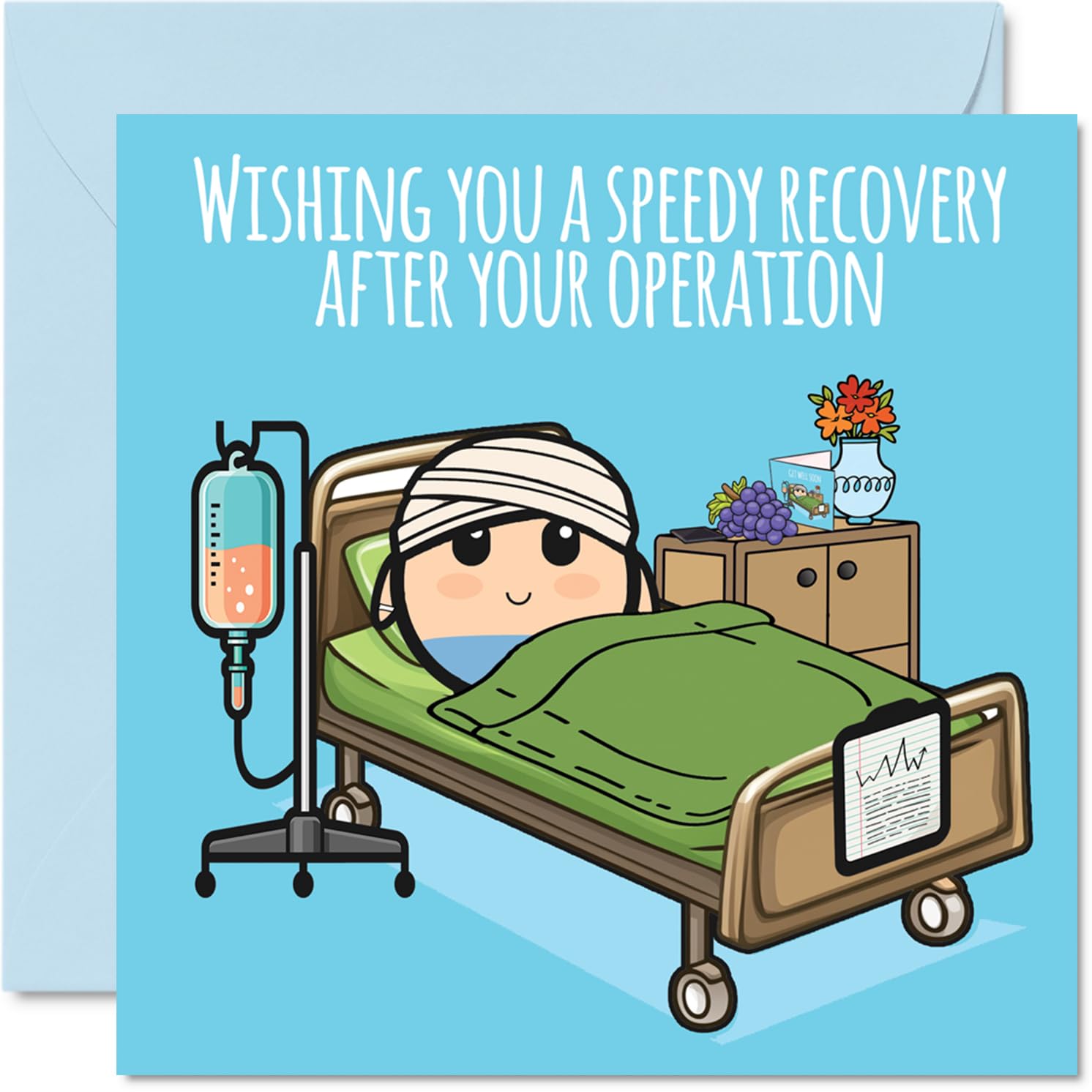 Get Well Soon Cards for Women Men - Operation - Speedy Recovery Card, 145mm Get Well Greeting Cards for Mum Dad Son Daughter Brother Sister Friend Colleague