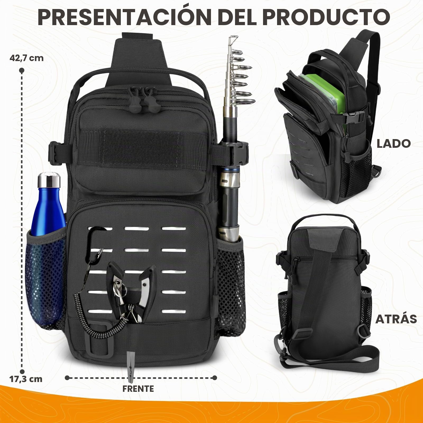 THKFISH Kit de herramientas de pesca de 85 piezas, mochila de pesca con cajas de aparejos incluidas, kit de aparejos de pesca que incluye kit de equipo de señuelo de cebo de pesca, alicates de pesca
