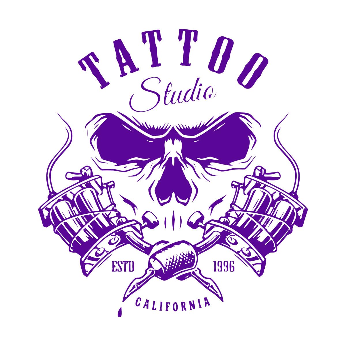 Tattoo Salon Logo Wall Decal Tattoo Shop Art Mural Studio Vinyl Sticker Salon Store Sign Window Home Poster Wall Decor Small - 42x44cm — image 1