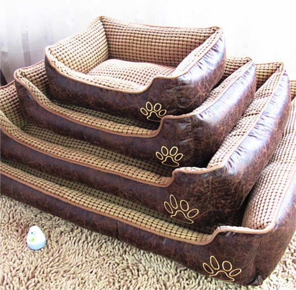 Dog Bed Four Seasons Universal Fully Detachable and Washable Large and Medium-Sized Pet Kennel Dog Bed Dog Pad Sofa Bed Pet Bed (Color : One Color+Pillow, Size : Medium) (One Color+pillow Large)