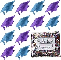 Vista 137 de Confeti Grad Cap Negro, Púrpura Combo - 2 bolsas de media onza (1 oz) (8400/8412)