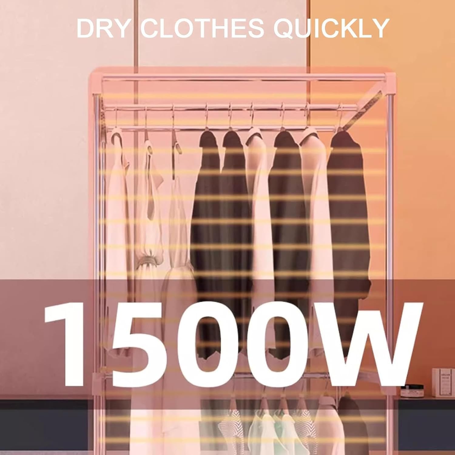 Electric Clothes Dryer, 1500W Heated Clothes Airer,with Automatic Timer,for Home,Travel,Apartment