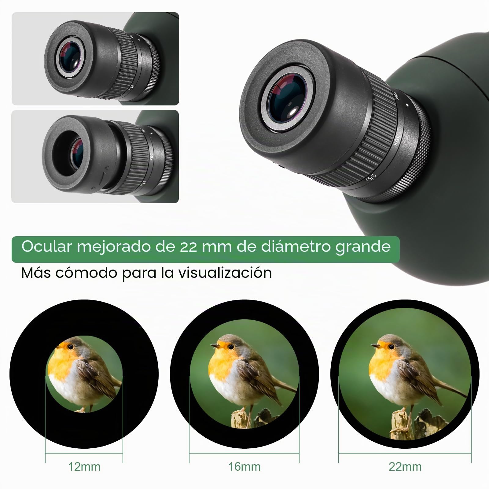 Telescopio Terrestre 25-75x70 HD BAK4 Prism FMC Trípode Adaptador de Teléfono