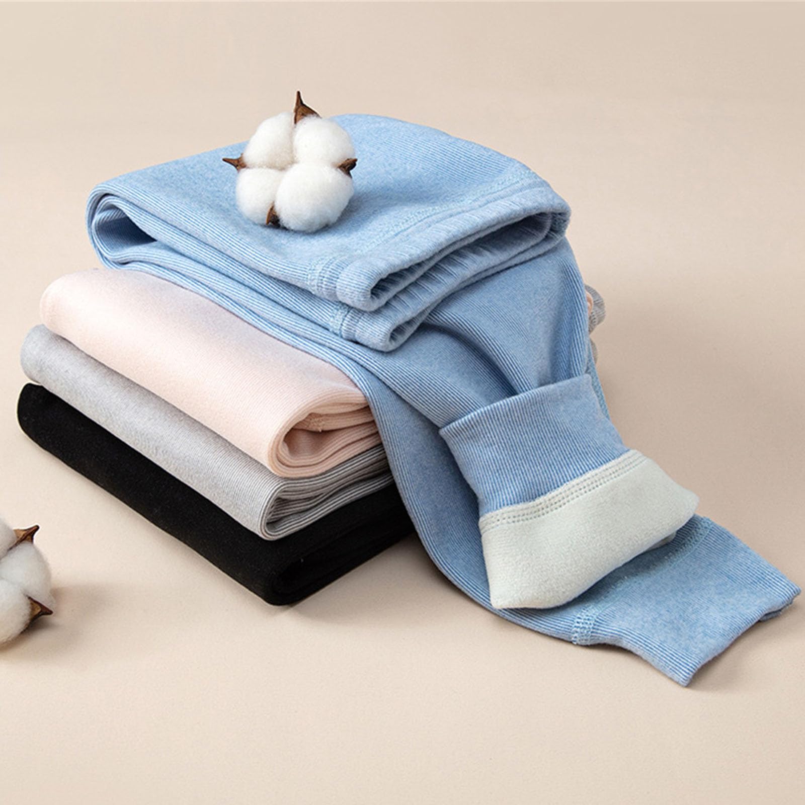 Pantalones térmicos softshell para niños, forrados, cintura elástica, invierno