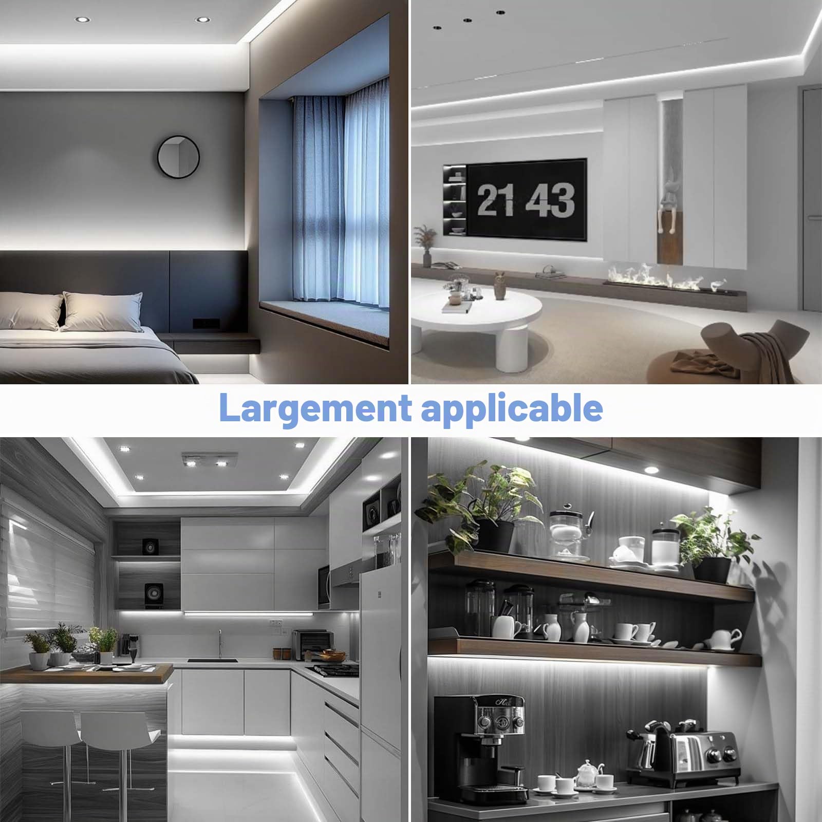 Ruban LED Néon 10M Dimmable 1200 LEDs Blanc Froid 6500K 24V | Bande Néon LED IP65 Étanche Silicone Flexible pour Cuisine Chambre Jardin Décoration Intérieure et Extérieure