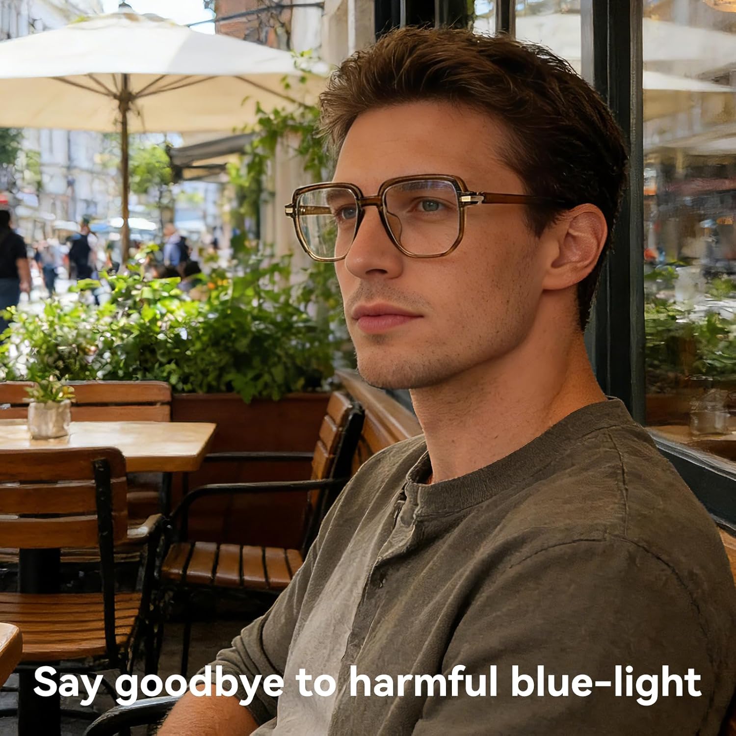Dollger Square Blue light Glasses for Women Men Oversized Bluelight Blocking Computer Screen Stylish Eyeglasses TR90 Frame - Image 7
