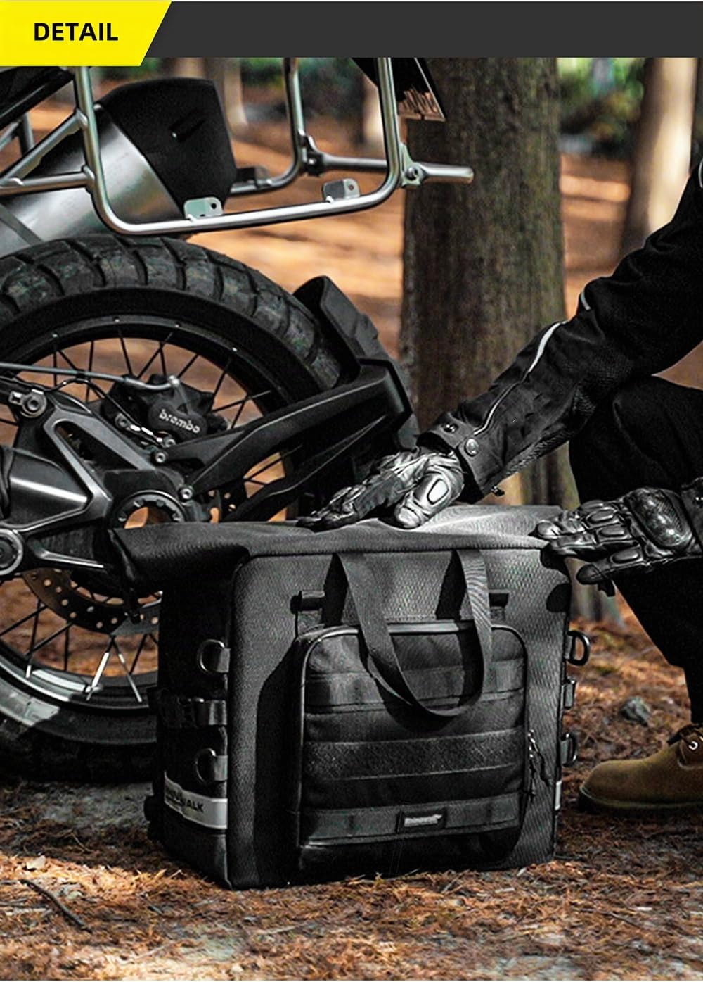 ENJOHOS wasserdicht Motorrad Seitentasche Hecktasche 25-32L Outdoor Schwarz | ENJOHOS Erweiterbare Motorrad Seitentasche Hecktasche 25-32L, wasserdichte Gepäcktasche für Motorrad Outdoor, Schwarz 1 Stück