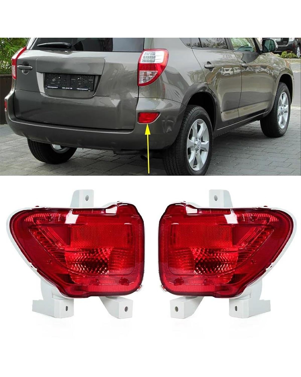 Coche Piloto posterior Para Toyota Para RAV4 Para RAV 4 2005-2012 Luz De Parachoques Trasero Coche Cubierta Lámpara Reflector Señal Calentamiento Sin Bombilla(Left and Right)