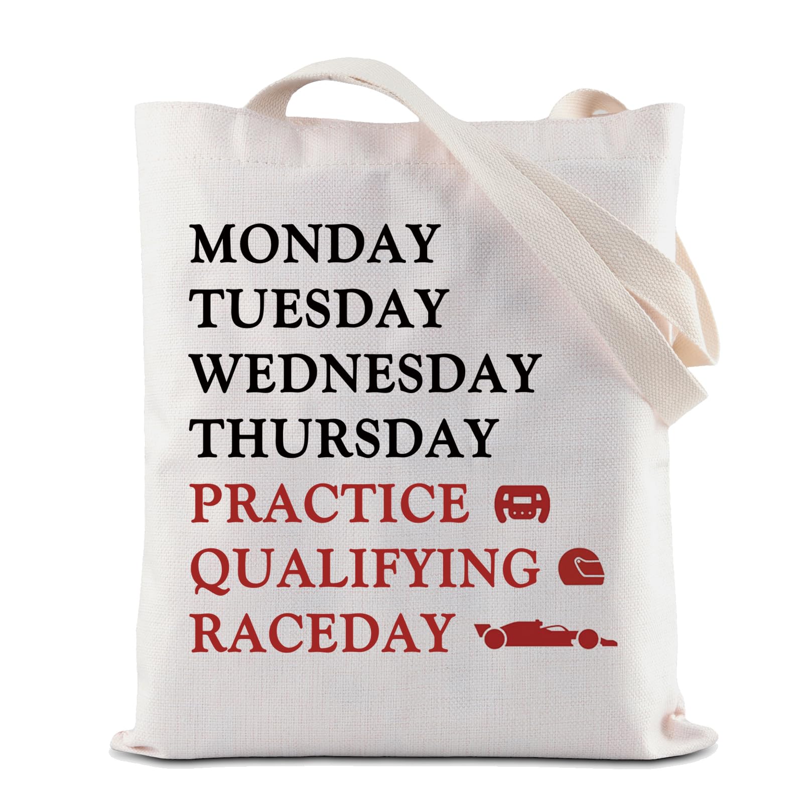 Racing Days Of The Week Car Tote Bag Race Reusable Grocery Shopping Bag Motorsport Shoulder Bag Qualifying Day Gift
