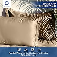 Vista 6 de Sábanas de satén 100 % algodón de 400 hilos, con bolsillo profundo, sábanas de algodón vigorosas, frescas y fuertes