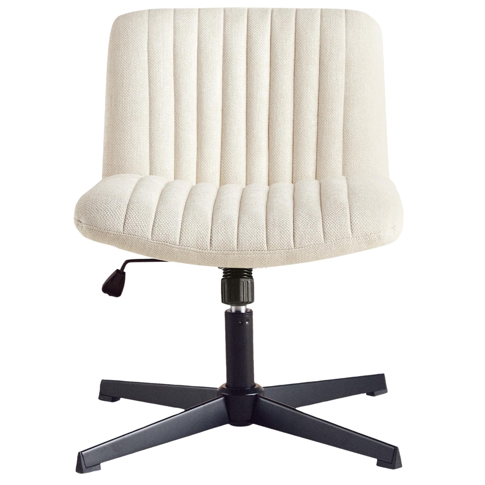 Sepnine Linen Home Office Chair Cross Legged Office Chair Armless