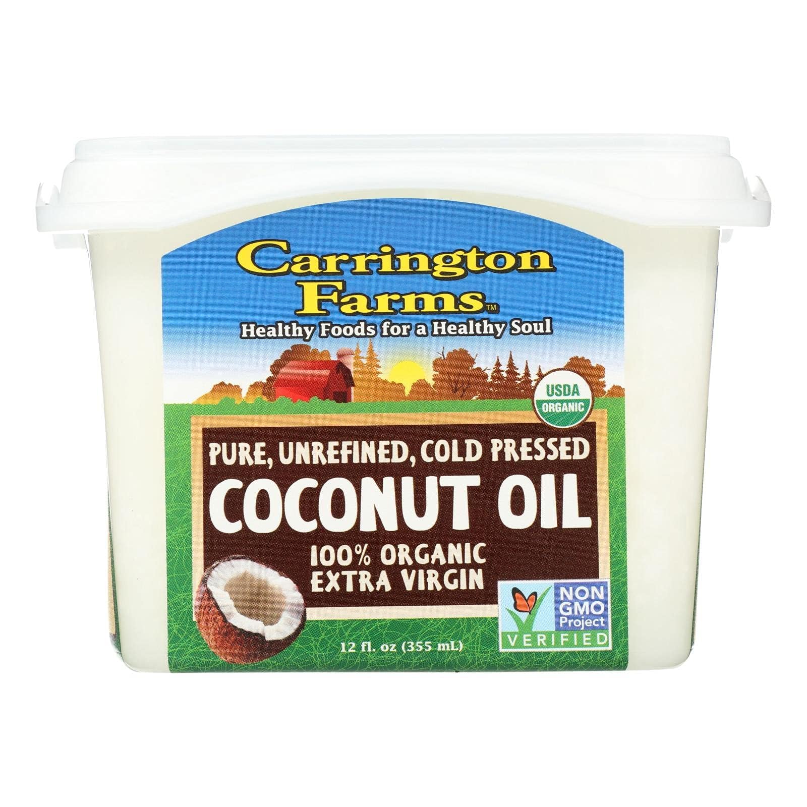 Carrington Farms Organic Extra Virgin Coconut Oil, 12 Fluid Ounce Tub