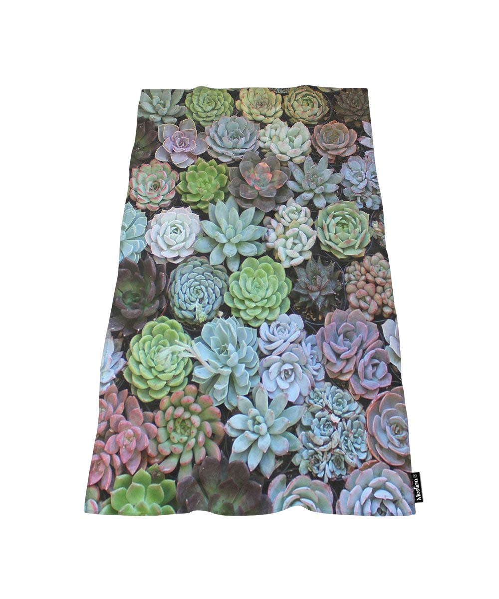 Moslion Comfy Bath Towels Pretty Verdant Cute Succulent Plants Cactaceae Soft Bathing/Beach/Camping Towel for Women Men Girls Boys Large Size 64x32 Inches