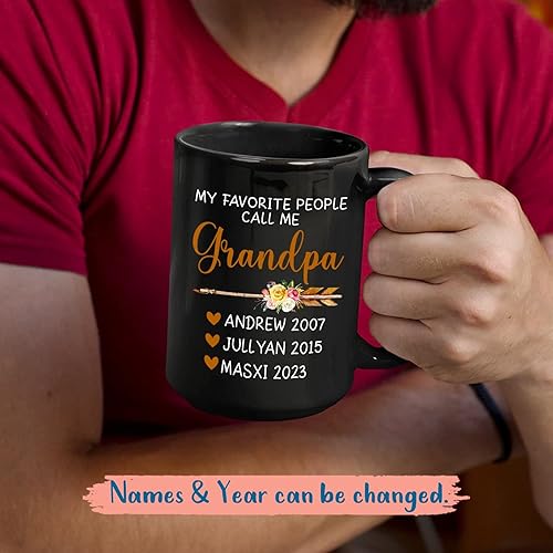 Miniatura 2 de Regalo para abuelo, taza personalizada para abuelo, taza de café de cerámica negra de 11 onzas, 15 onzas
