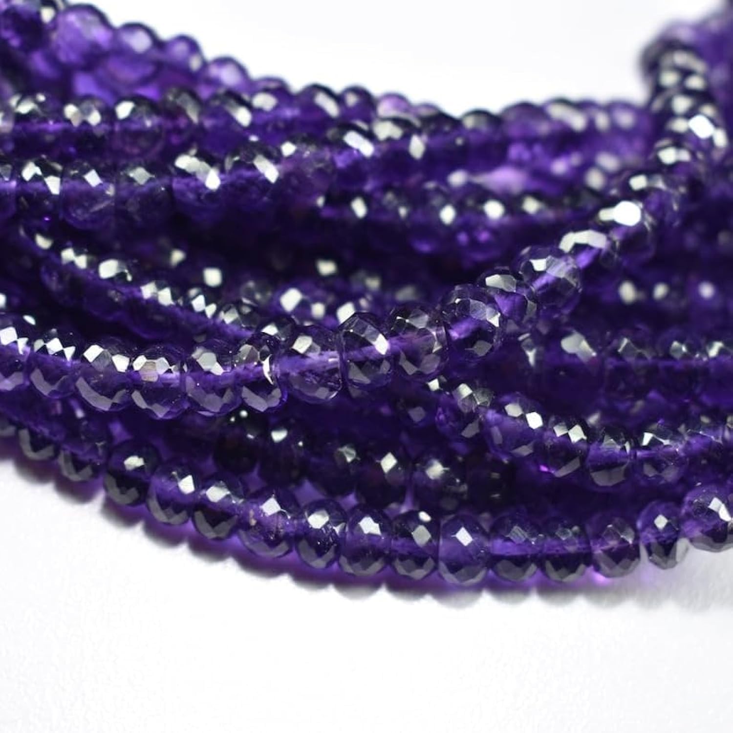 Améthyste africaine naturelle 5.5mm : perles rondes facettées pour création de collier DIY