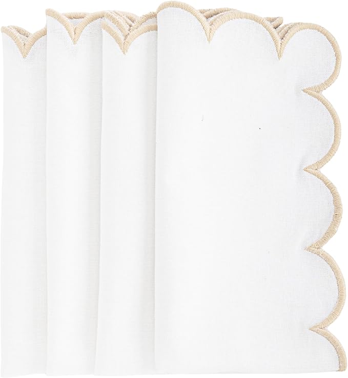Servilletas de Algodón Beige y Blanco, Juego de 4, 45.72x45.72 cm miniatura 3