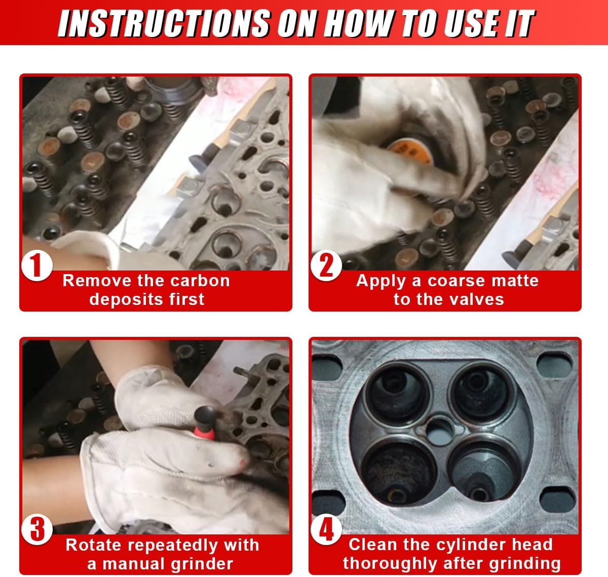 ZIMISI 2PCS Valve Lapping Kit, Double Ended Valve Grinding Stick Tool with 8 Suction Plates in 4 Sizes, Universal Car Oil Systems Engine Maintenance and Repair Accessories