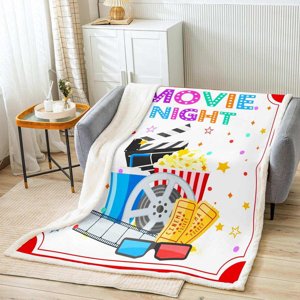 Couverture en peluche pour garçons et décoration de chambre cinéma