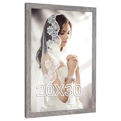 20x30 Frame Rustic Grey, 30x20 Picture Poster Frame, Horizontal Vertical