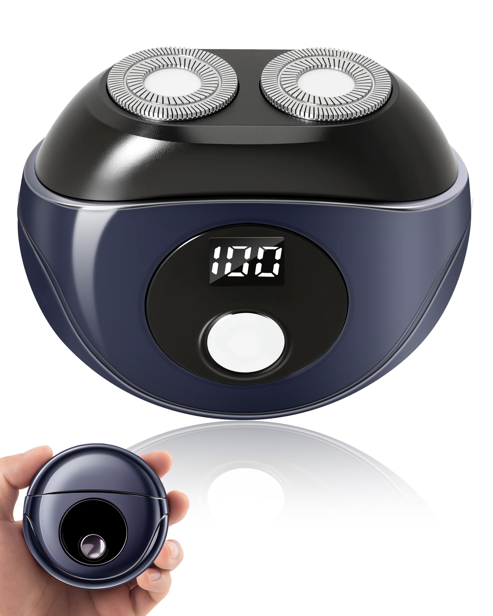 Rasoir Électrique Homme, Mini Rasoir Double Tête Rechargeable USB, Rasoir Portable de Voyage Compact, Rasoir Barbe Sans Fil, La lame est lavable, IPX6, a une durée d'utilisation allant jusqu'à 150 min - 1